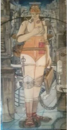 Figura dipinta da Angela Marrone, immagine provvisoria per la serie.